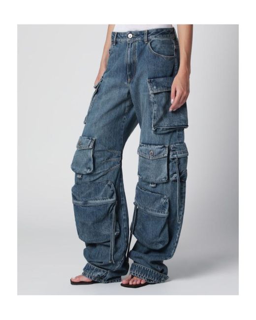 The Attico Blue The Multi-Pocket Cargo Jeans