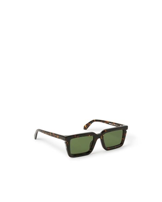 Off-White c/o Virgil Abloh Green Rectangular Frame Sunglasses for men