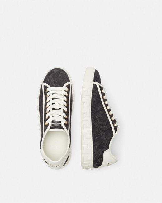 Versace Multicolor Barocco Greca Jacquard Lace-Up Sneakers for men