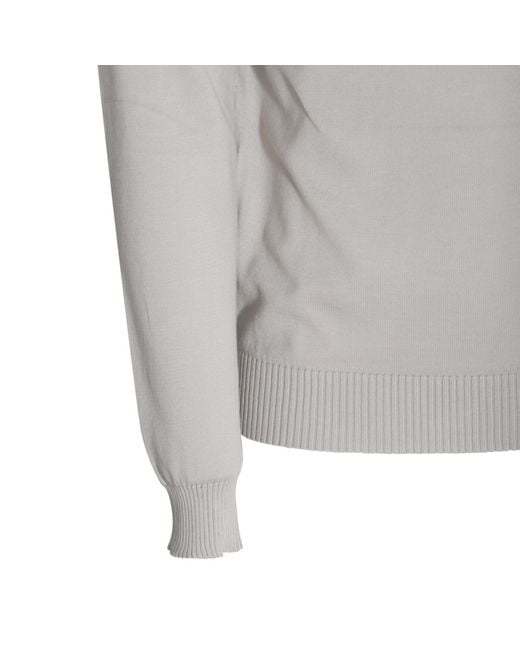 Malo Gray Ribbed-Trim Cotton Jumper for men