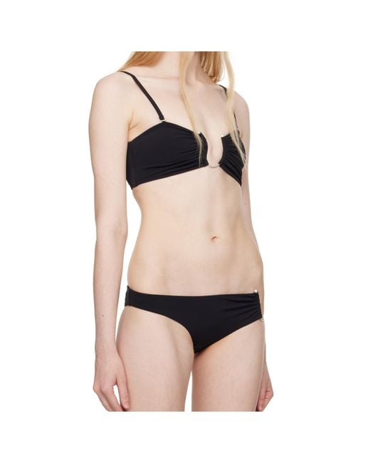Christopher Esber Black Ruched Crescent Bandeau
