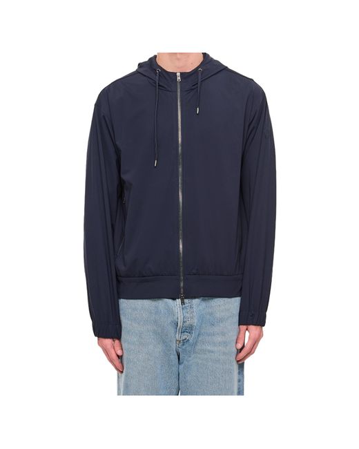 Herno Blue Logo-Patch Hoodie for men