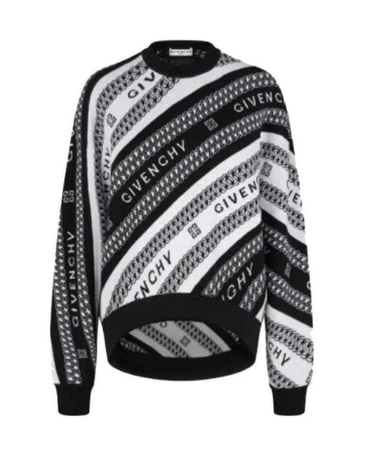 Givenchy Black Intarsia-Logo Crewneck Jumper