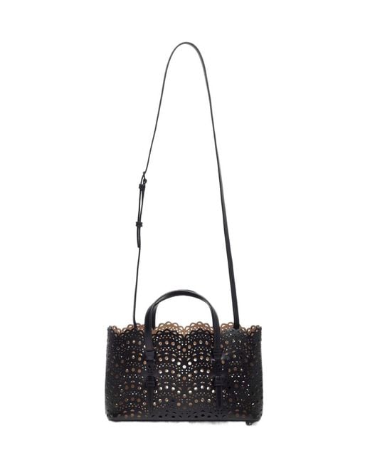 Alaïa Black Alaïa Vienne Perforated Open Top Handbag