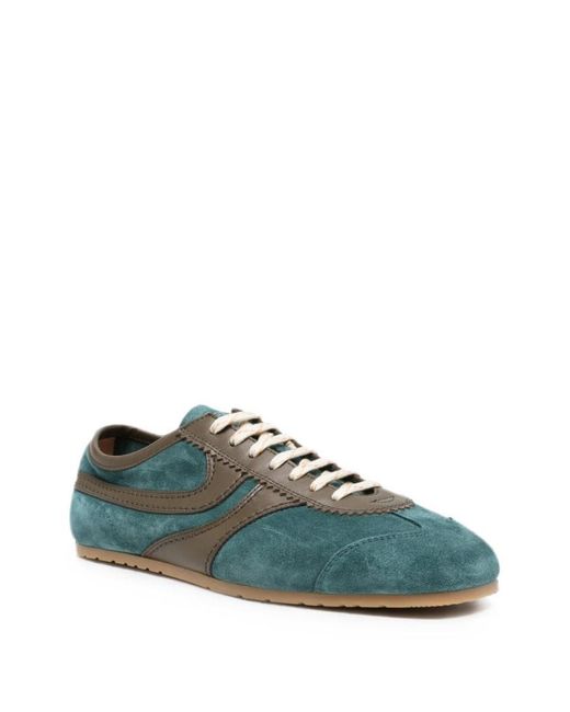 Dries Van Noten Green Lace-Up Low-Top Sneakers for men