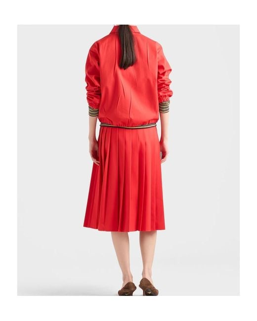 Prada Red Gabardine Blouson Jacket
