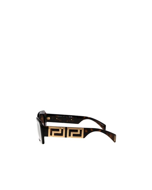 Versace Brown Geometric Frame Sunglasses