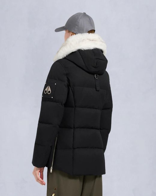 Moose Knuckles Black Hooded Down Jacket