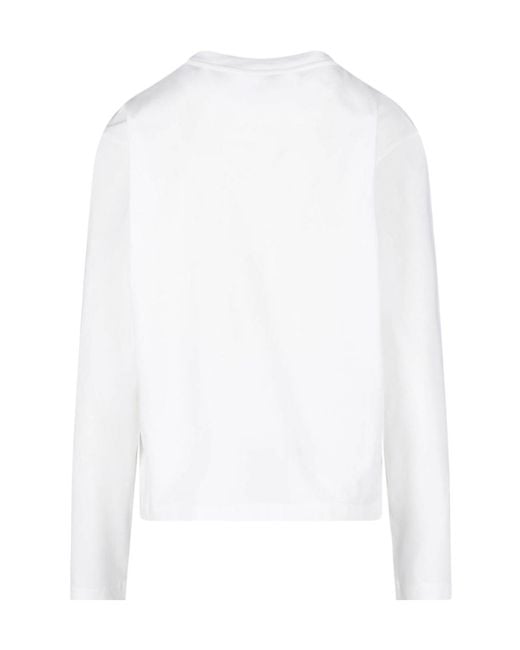Jil Sander White Logo Long-Sleeve T-Shirt