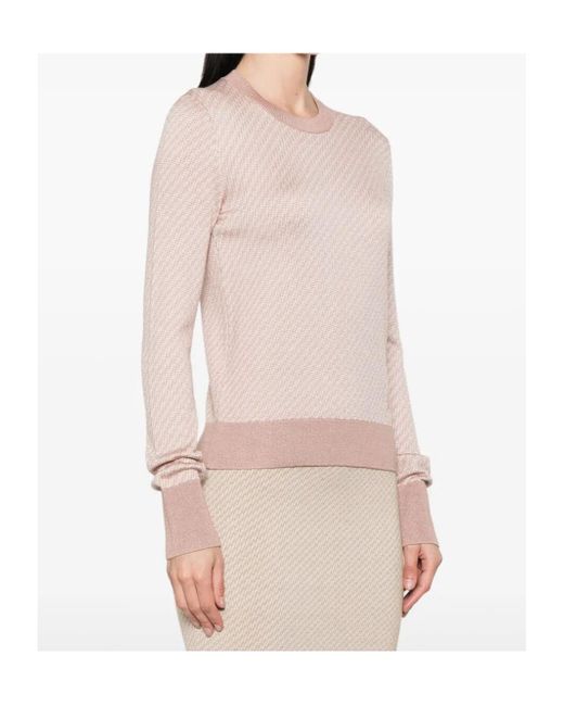 Fendi Pink Textured Knit Pullover