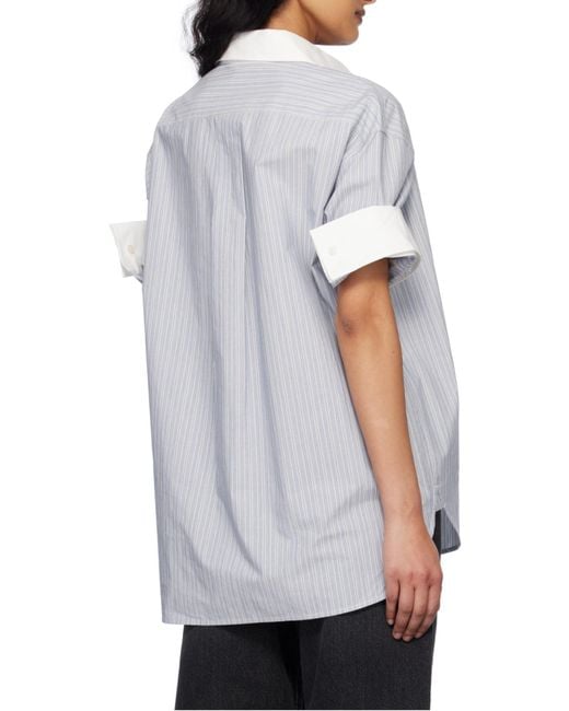 Acne Blue Striped Button-Up Shirt