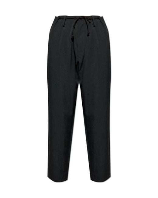 Yohji Yamamoto Black Drawstring Casual Pants for men