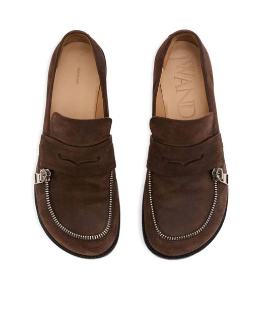 J.W. Anderson Brown Suede Biker Moccasin