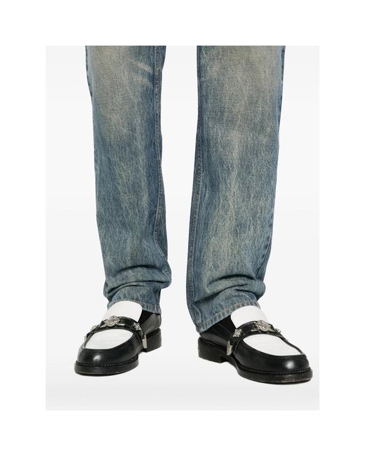 Balmain Blue Logo-Patch Jeans for men