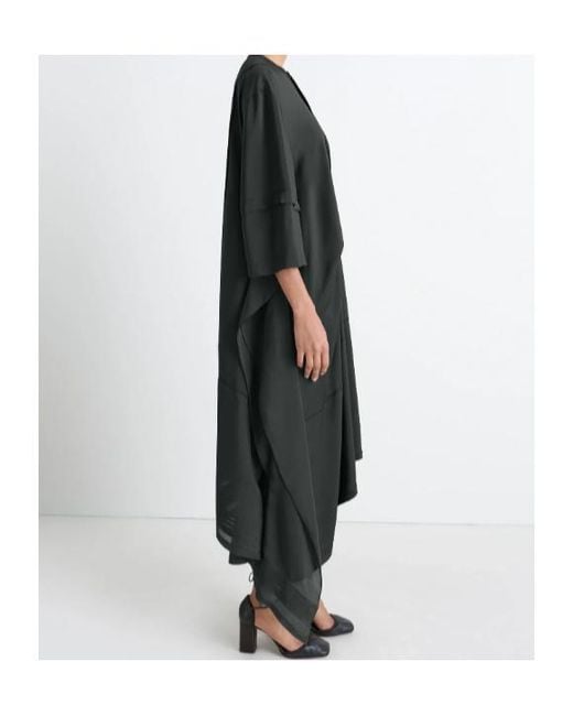 Lemaire Black Asymmetrical Pleated Blouse Dress