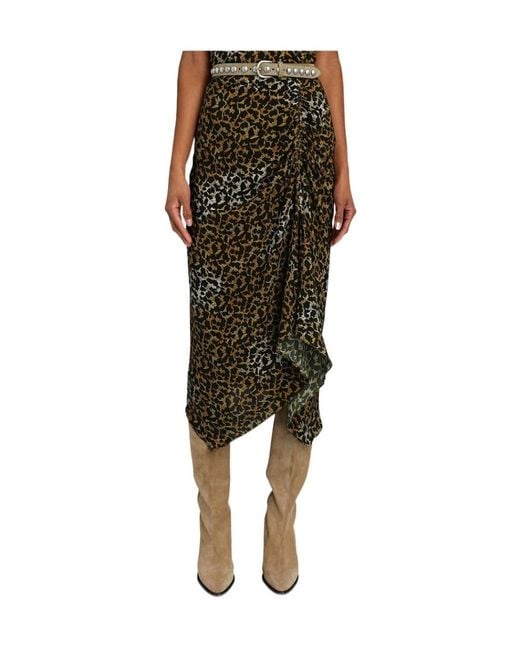 Isabel Marant Green Azaria Draped Midi Skirt