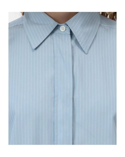 Closed Blue Long-Sleeve Striped Cotton Shirt