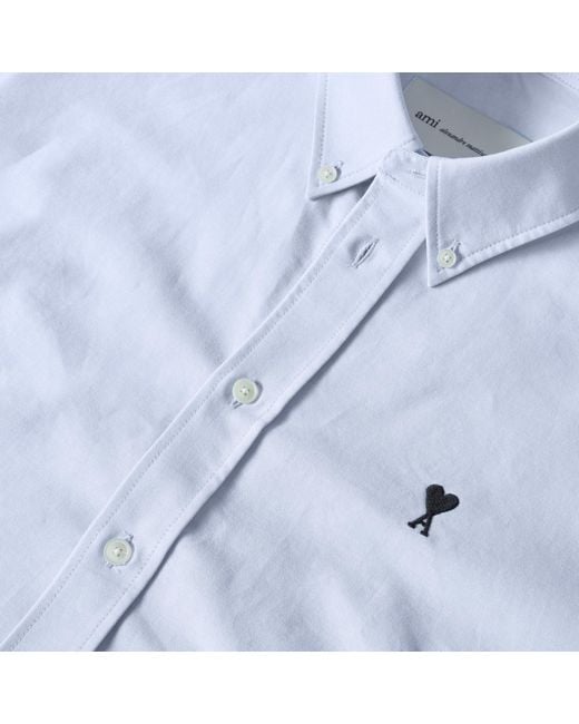 AMI Blue Lapel Long-Sleeve Shirt for men