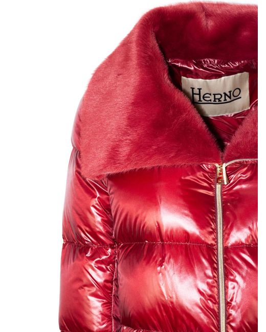 Herno Red Logo Down Jacket