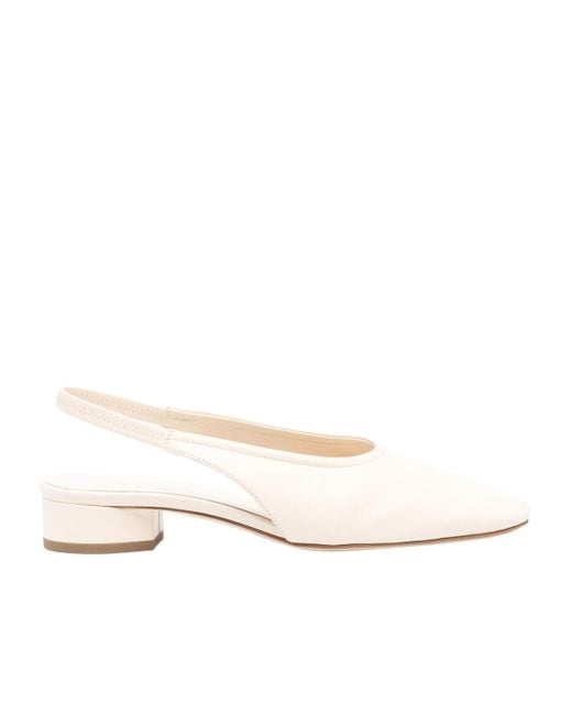 Aeyde Natural 35Mm Leather Slingback Pumps