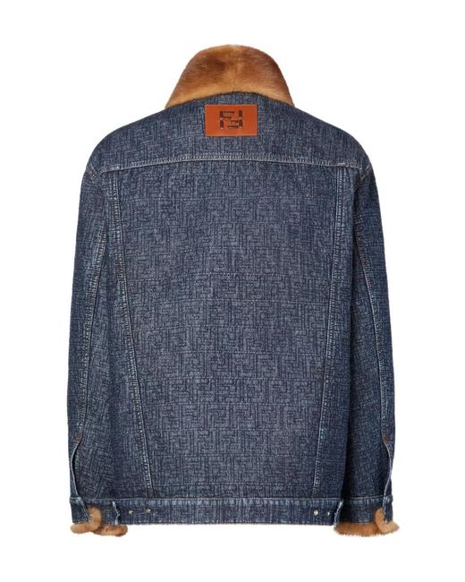 Fendi Blue Ff Denim Jacket