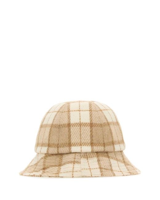Helen Kaminski Natural Franz Checked Bucket Hat
