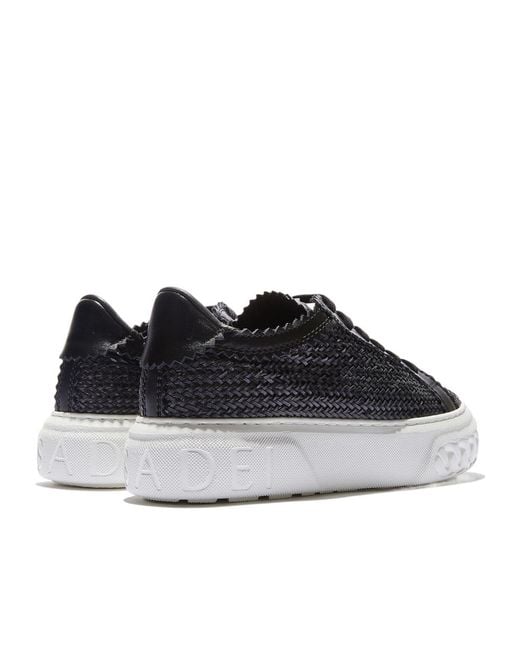 Casadei Black Off Road Woven Low-Top Sneakers