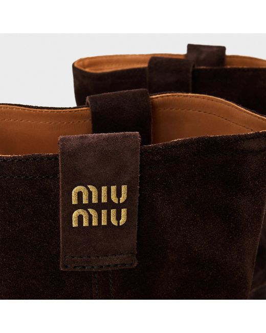 Miu Miu Brown Flat Knee-High Boots