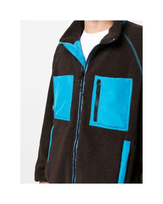 MSGM Black Logo-Patch Zipped Jacket for men