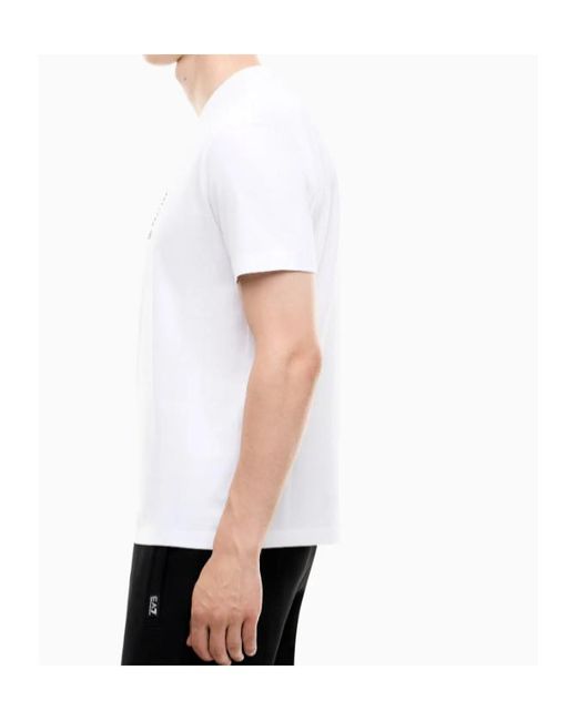 EA7 White Short-Sleeve Crew-Neck Sports T-Shirt for men