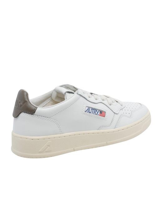 Autry White Medalist Perforated Low-Top Sneakers for men