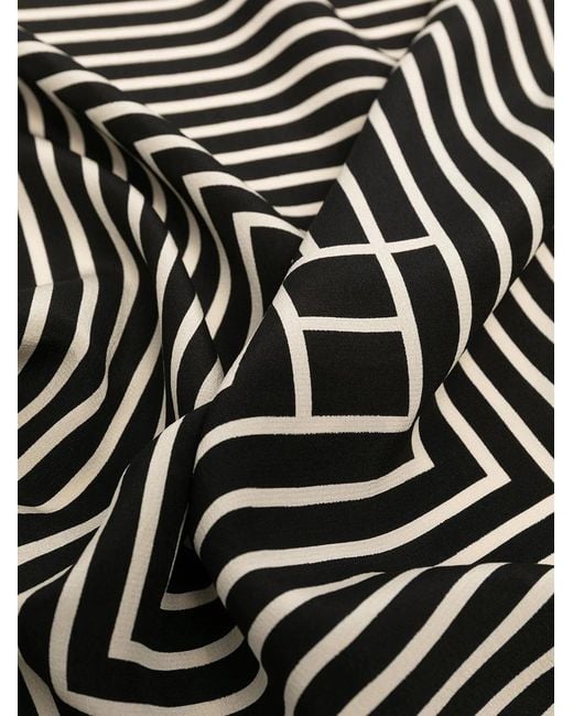 Totême Black Totême Stripe Printed Square-Shaped Scarf