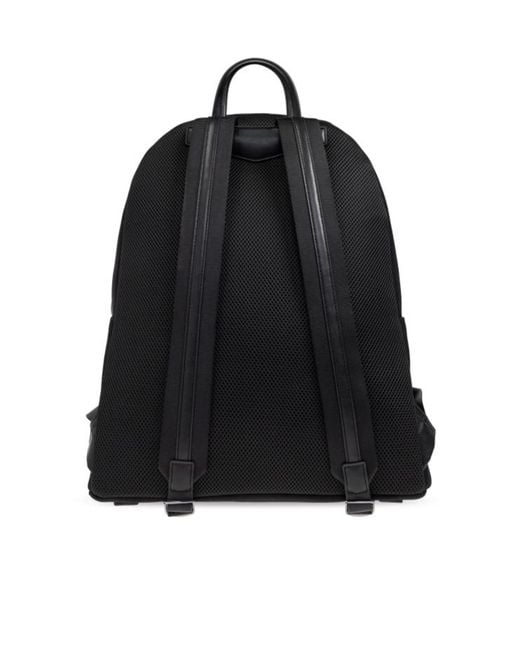 Emporio Armani Black Backpack With Logo Shaped Applique for men