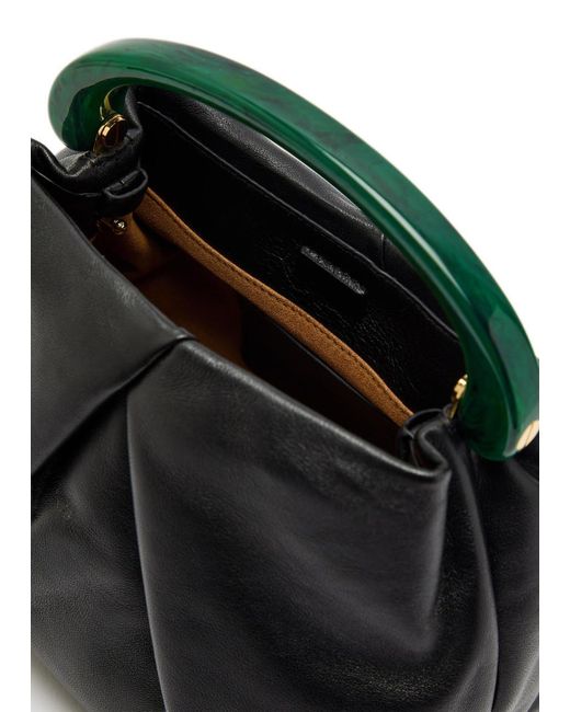 Dries Van Noten Black Crisp Leather Top Handle Bag