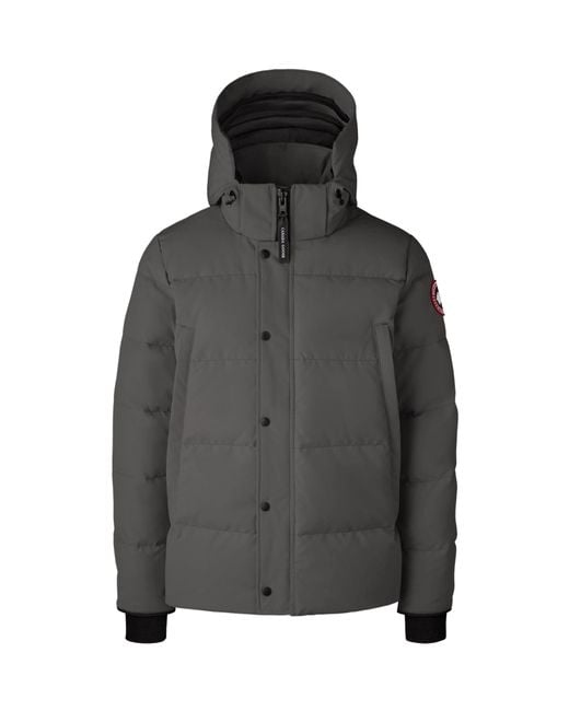 Canada Goose Gray Zipped Hooded Down Jacket for men