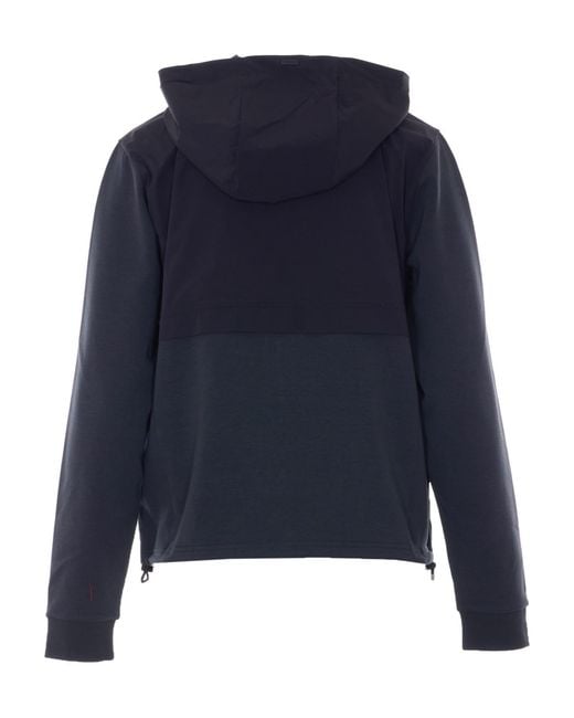 Herno Blue Zip-Up Windbreaker Hoodie