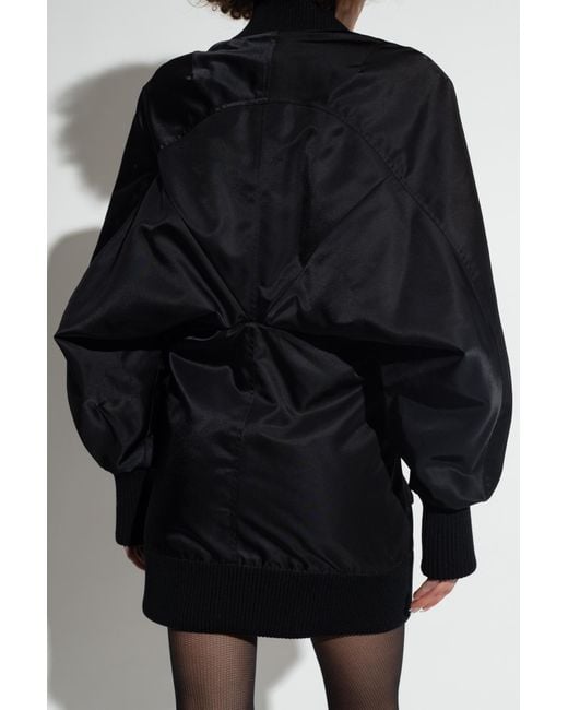 Off-White c/o Virgil Abloh Blue Ruched Puff-Sleeved Dress