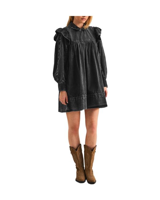 Ganni Black Oversized Tunic Dress