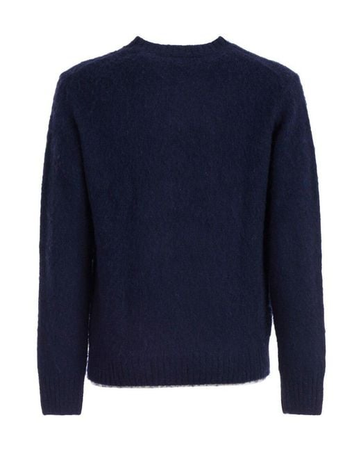 Aspesi Green Crewneck Knitted Sweater for men