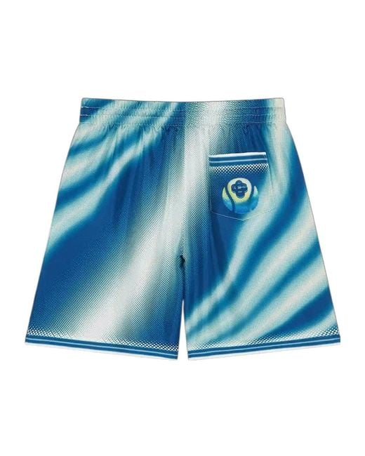 Casablanca Blue The Art Of The Serve Silk Shorts for men
