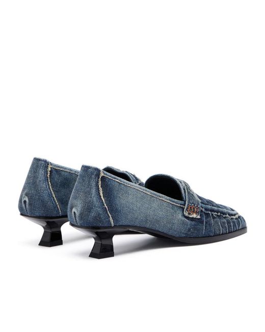 DIESEL Blue D Amber Moc 30 Loafer Heeled Pumps