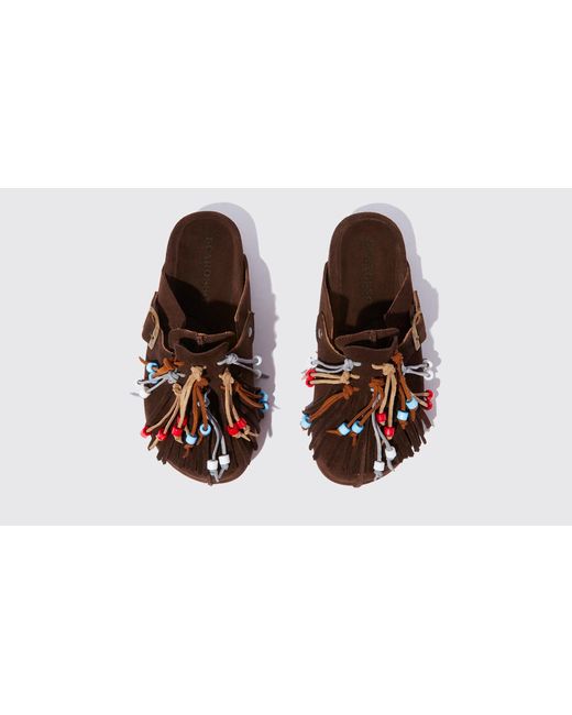 Scarosso Brown Round-Headed Muller Shoes for men