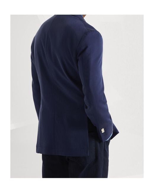 Brunello Cucinelli Blue Single-Breasted Blazer for men