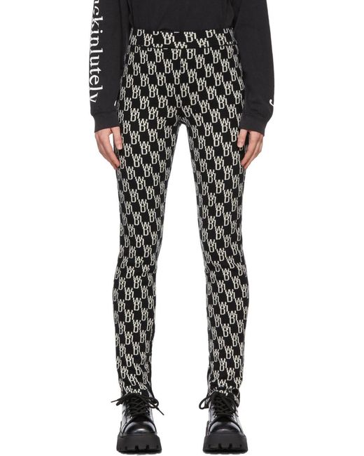 we11done Black Monogram Knitted Trousers