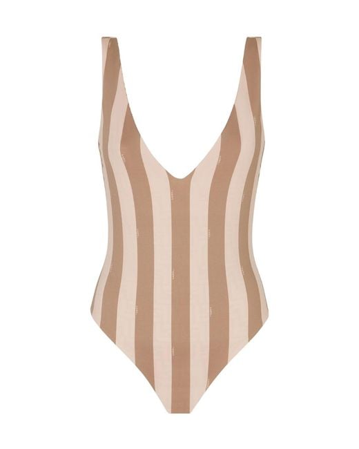 Fendi White Reversible Lycra Swimsuit