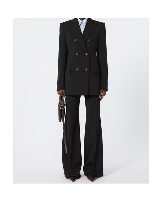 Sportmax Black Double-Breasted Tailored Blazer