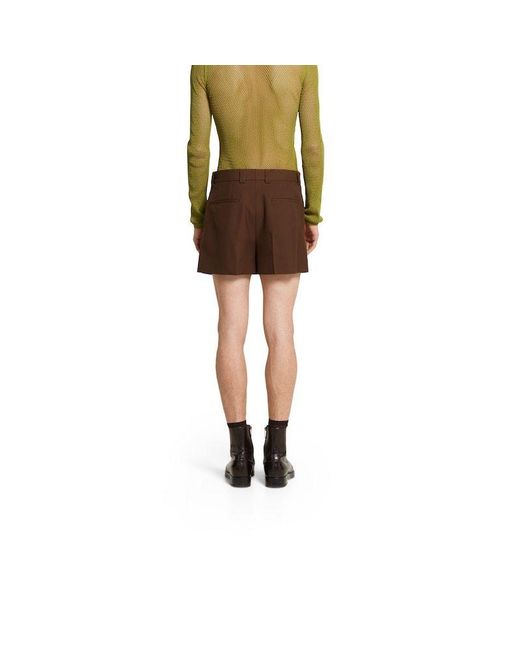 Gucci Brown Pleat Detailed Shorts for men