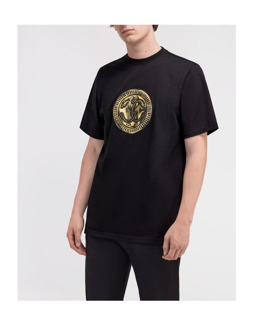 Roberto Cavalli Black Logo Printed T-Shirt for men