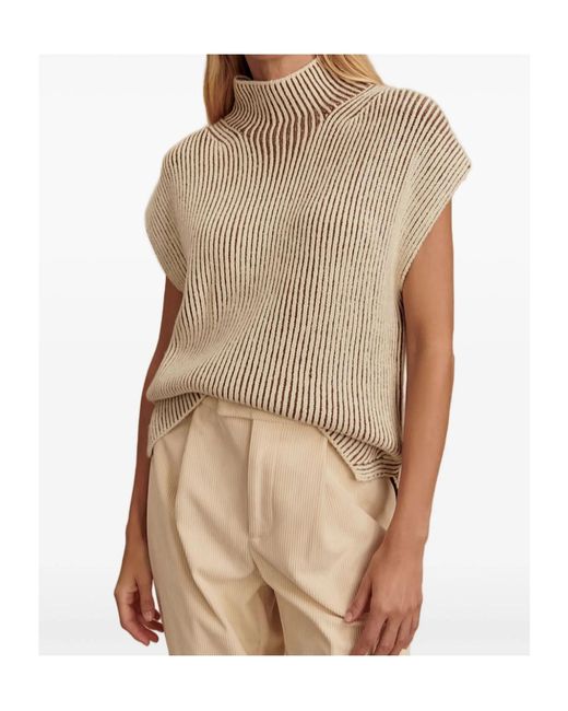 Varley Natural Ribbed High-Neck Tank Top