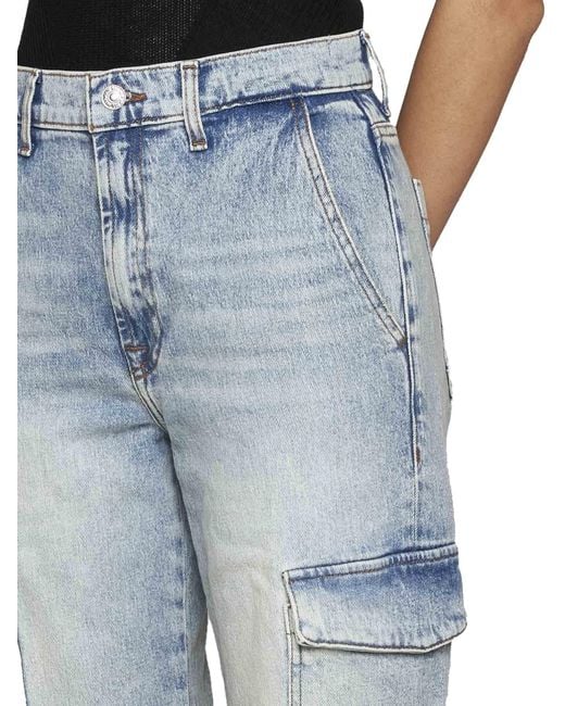 7 For All Mankind Blue Logan Cargo Jeans